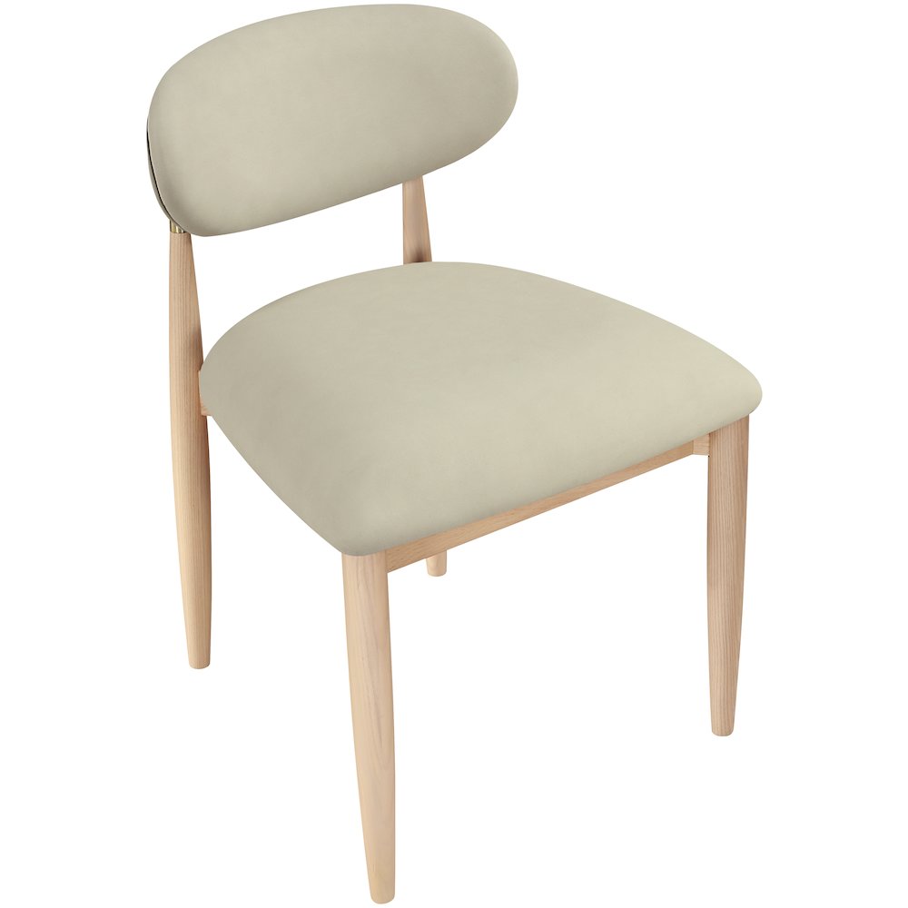 Riccio Taupe Vegan Leather Upholstered Dining Side Chair, Set of 2. Picture 5