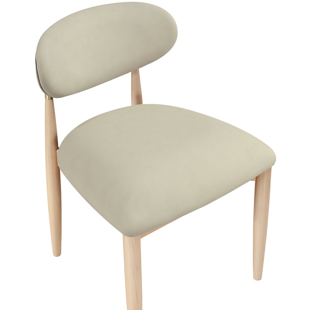 Riccio Taupe Vegan Leather Upholstered Dining Side Chair, Set of 2. Picture 6