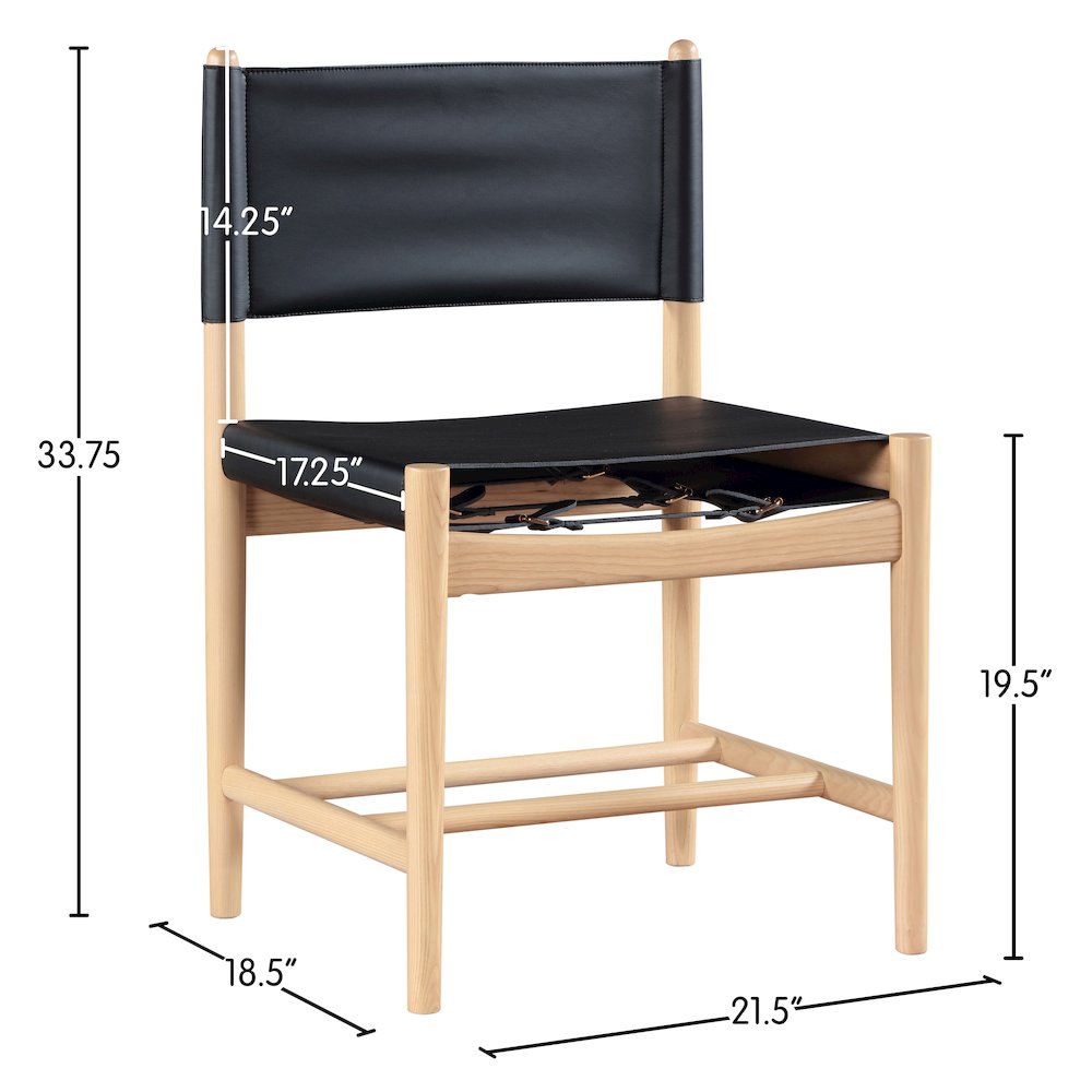 Rawlins Black Vegan Leather Upholstered Dining Chair, Set of 2. Picture 10