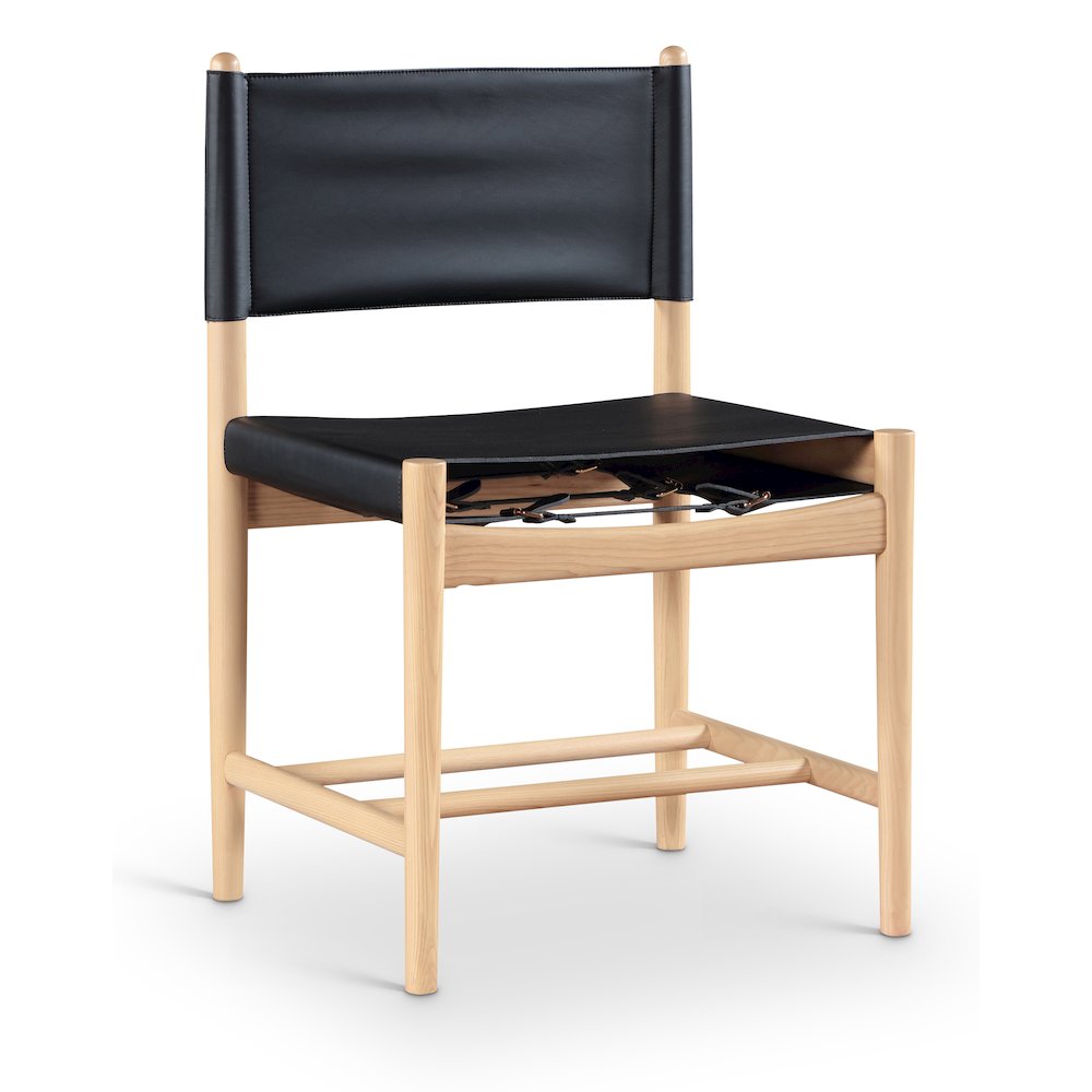 Rawlins Black Vegan Leather Upholstered Dining Chair, Set of 2. Picture 2