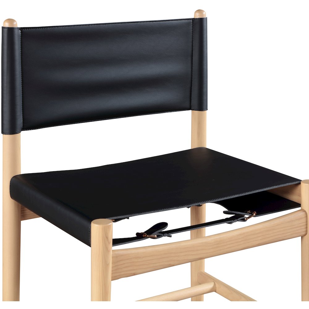Rawlins Black Vegan Leather Upholstered Dining Chair, Set of 2. Picture 6