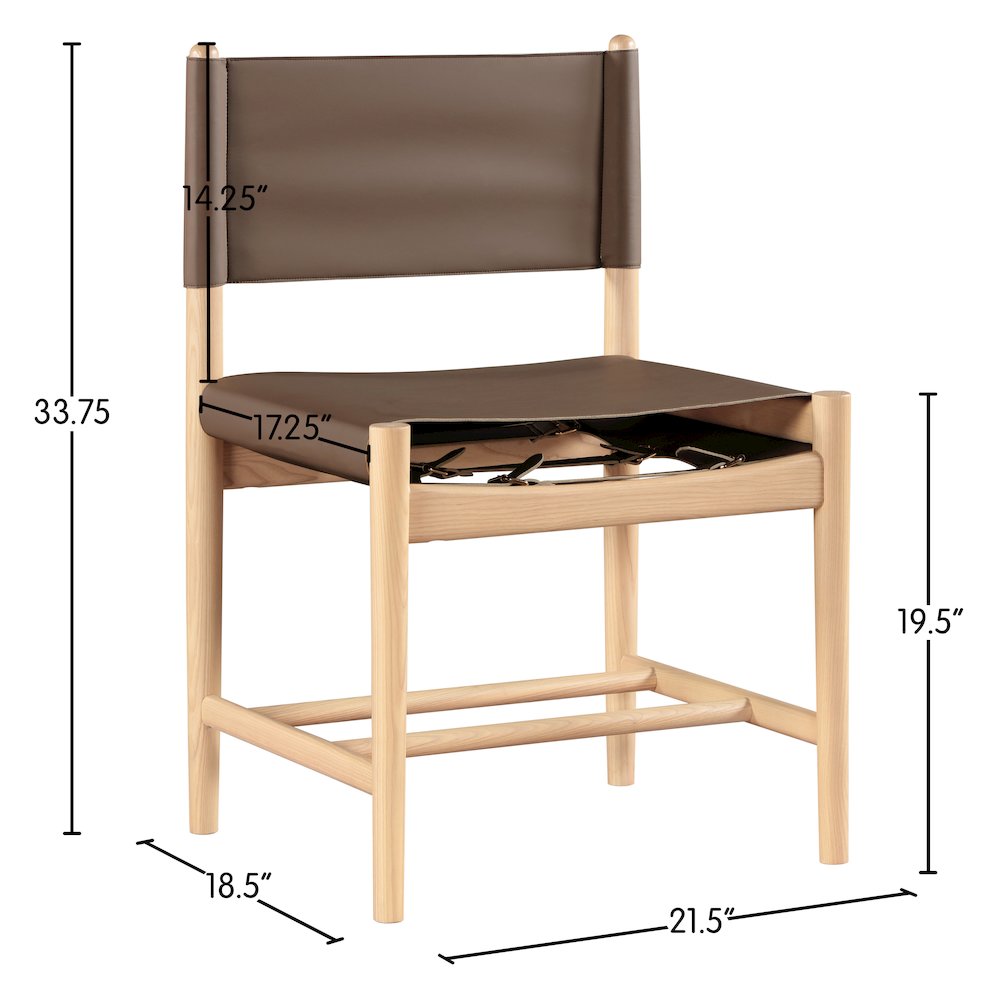 Rawlins Brown Vegan Leather Upholstered Dining Chair, Set of 2. Picture 10