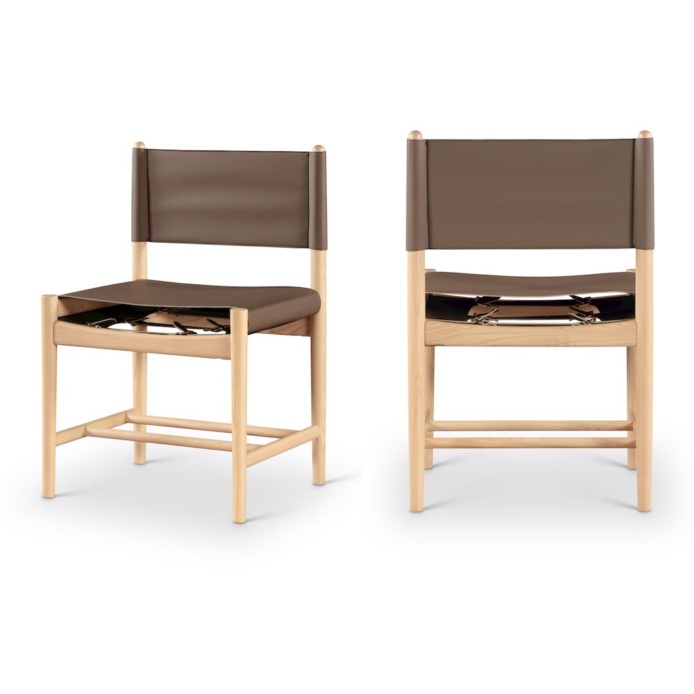 Rawlins Brown Vegan Leather Upholstered Dining Chair, Set of 2. Picture 1