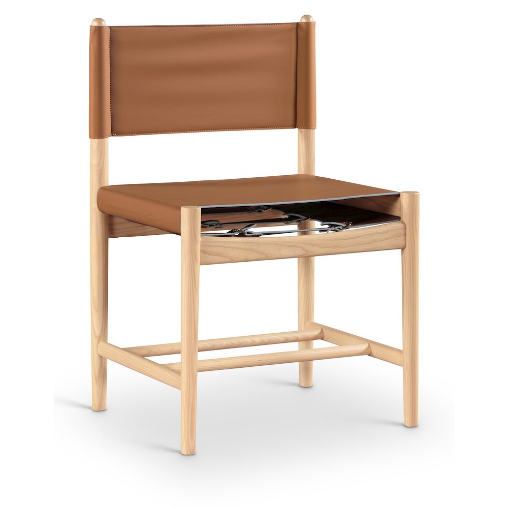 Rawlins Cognac Vegan Leather Upholstered Dining Chair, Set of 2. Picture 2