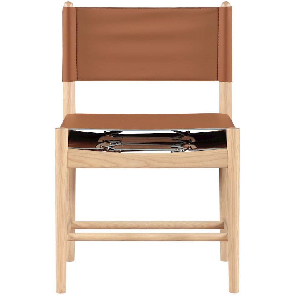 Rawlins Cognac Vegan Leather Upholstered Dining Chair, Set of 2. Picture 3