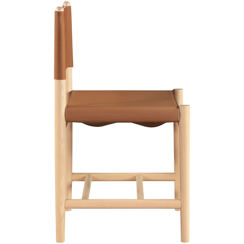 Rawlins Cognac Vegan Leather Upholstered Dining Chair, Set of 2. Picture 4