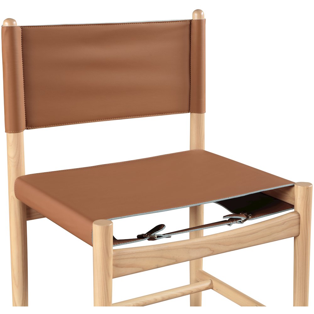 Rawlins Cognac Vegan Leather Upholstered Dining Chair, Set of 2. Picture 9