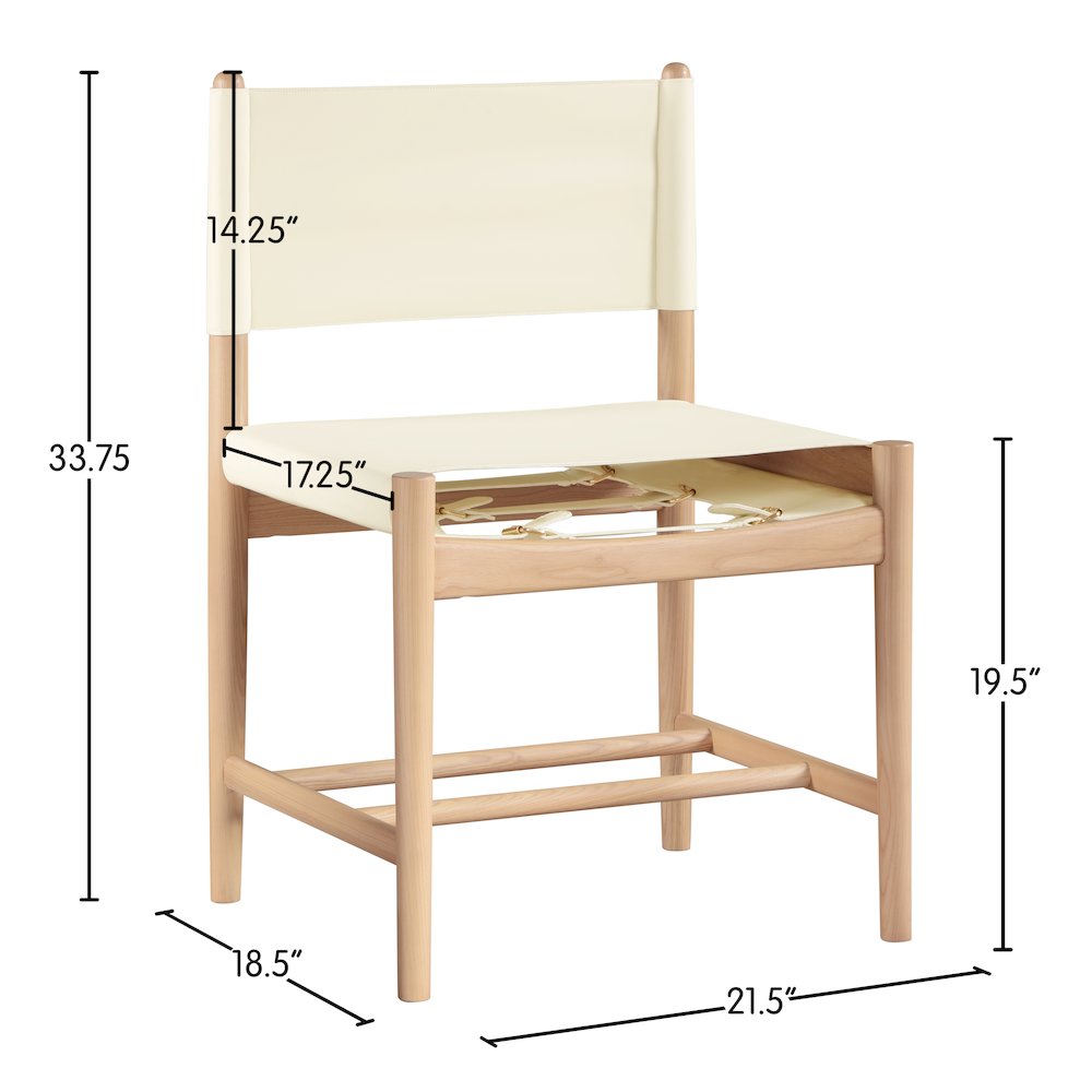 Rawlins Cream Vegan Leather Upholstered Dining Chair, Set of 2. Picture 10
