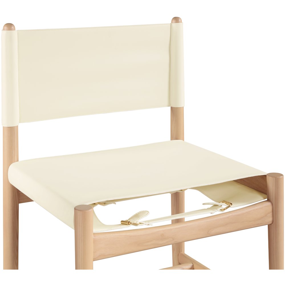Rawlins Cream Vegan Leather Upholstered Dining Chair, Set of 2. Picture 6