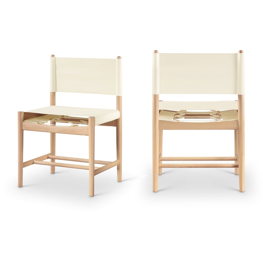 Rawlins Cream Vegan Leather Upholstered Dining Chair, Set of 2. Picture 1