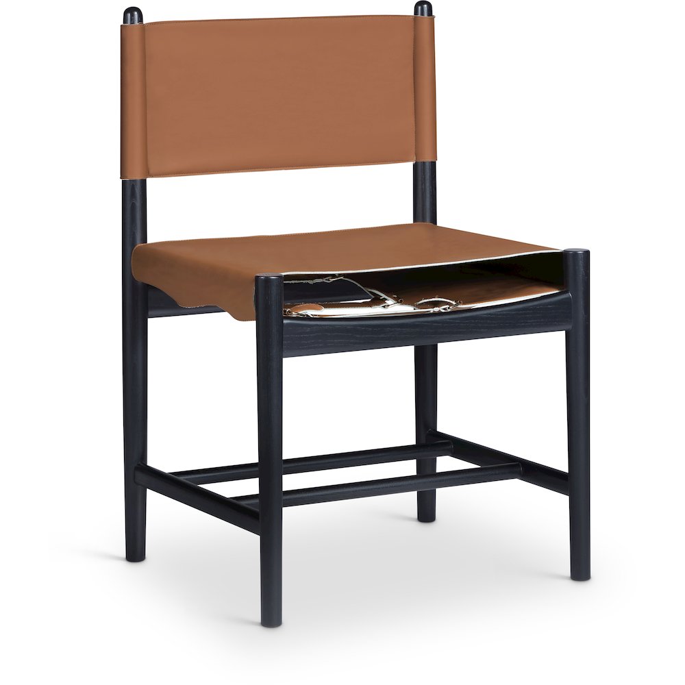 Rawlins Cognac Vegan Leather Upholstered Dining Chair, Set of 2. Picture 2