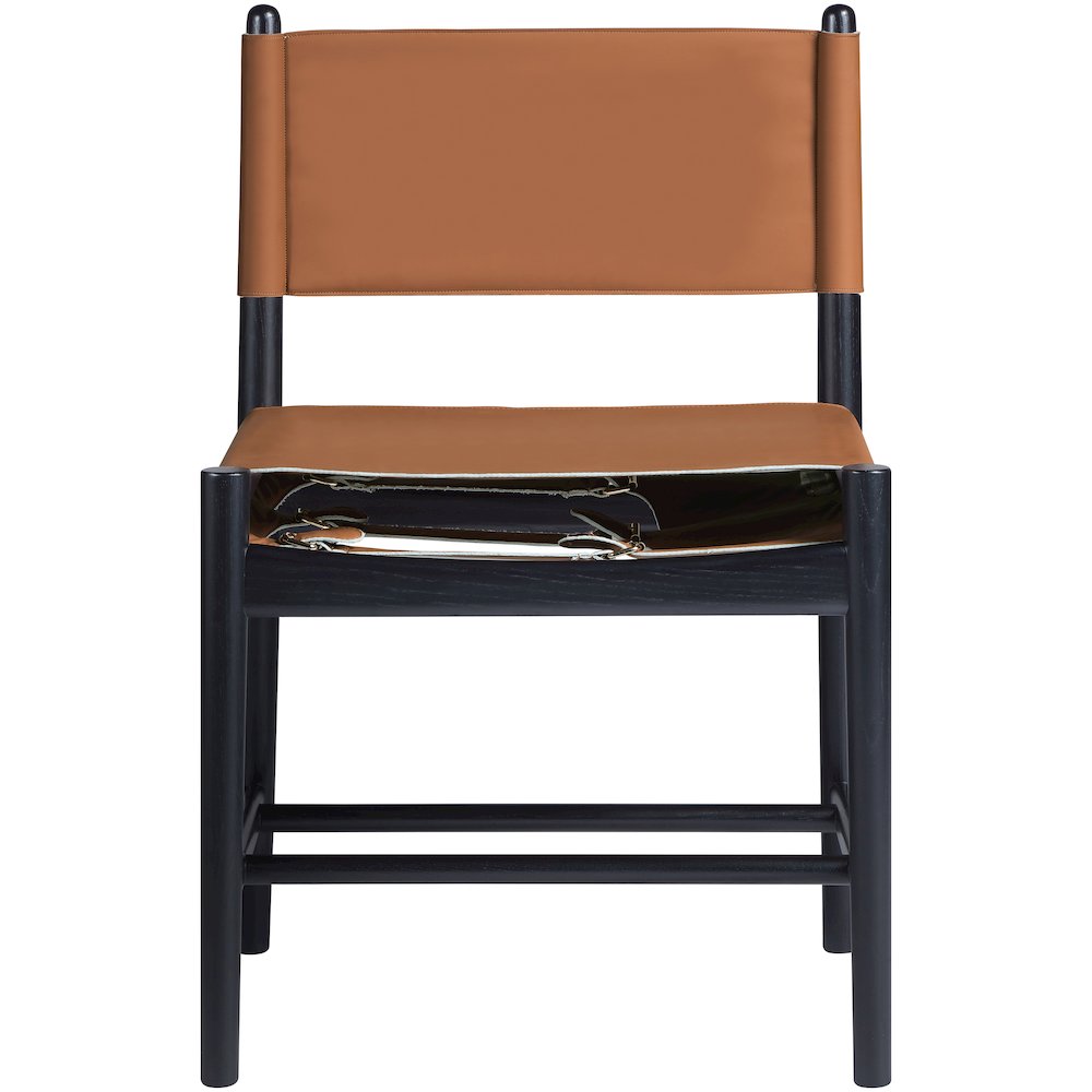 Rawlins Cognac Vegan Leather Upholstered Dining Chair, Set of 2. Picture 3