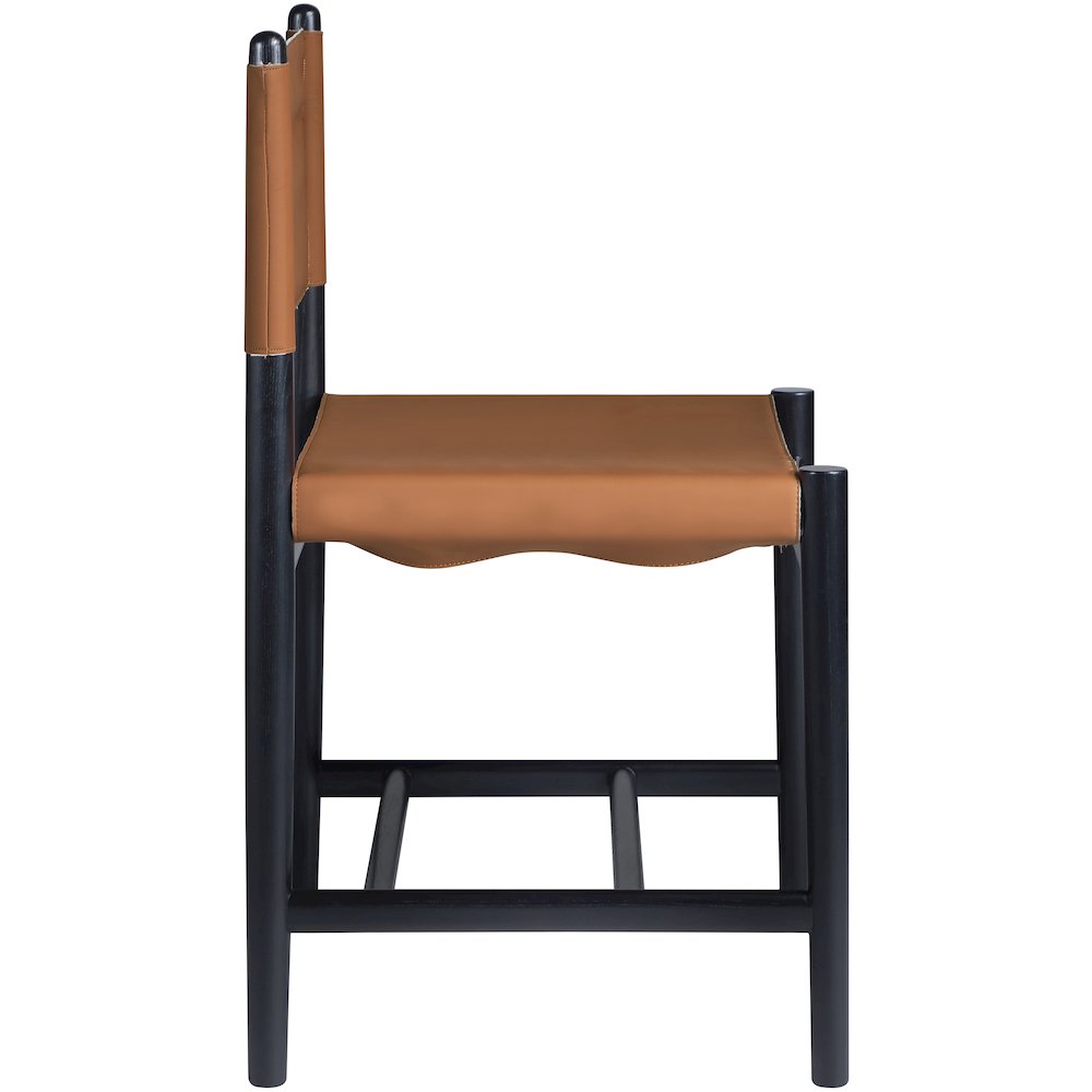 Rawlins Cognac Vegan Leather Upholstered Dining Chair, Set of 2. Picture 4