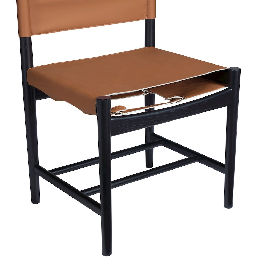 Rawlins Cognac Vegan Leather Upholstered Dining Chair, Set of 2. Picture 6