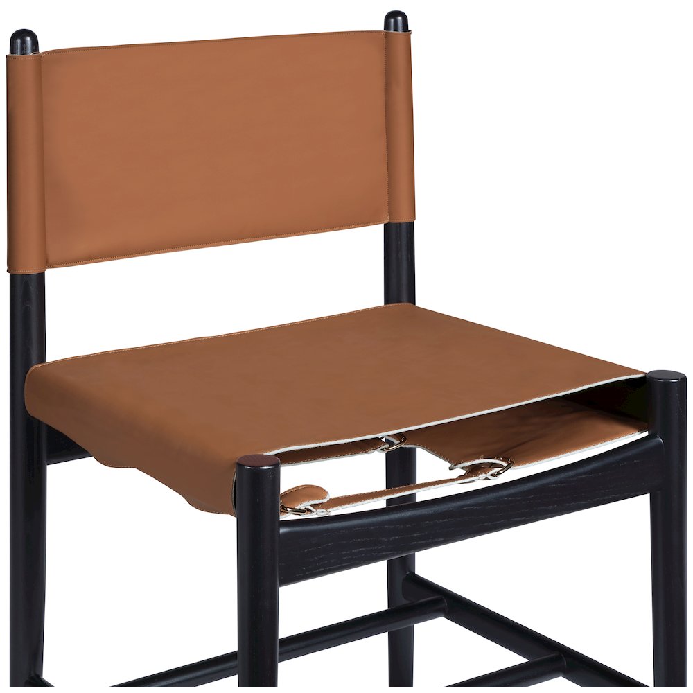 Rawlins Cognac Vegan Leather Upholstered Dining Chair, Set of 2. Picture 9