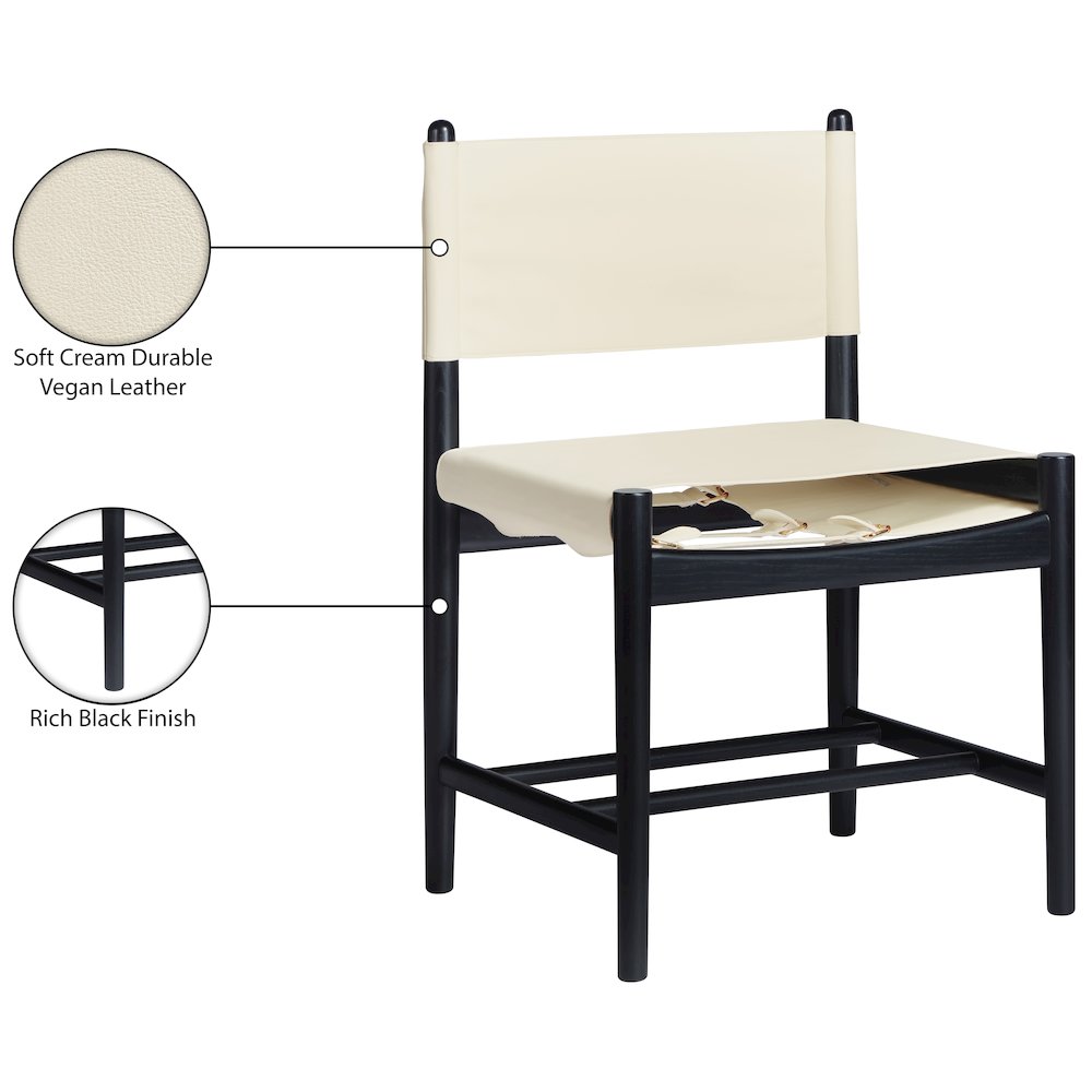 Rawlins Cream Vegan Leather Upholstered Dining Chair, Set of 2. Picture 12
