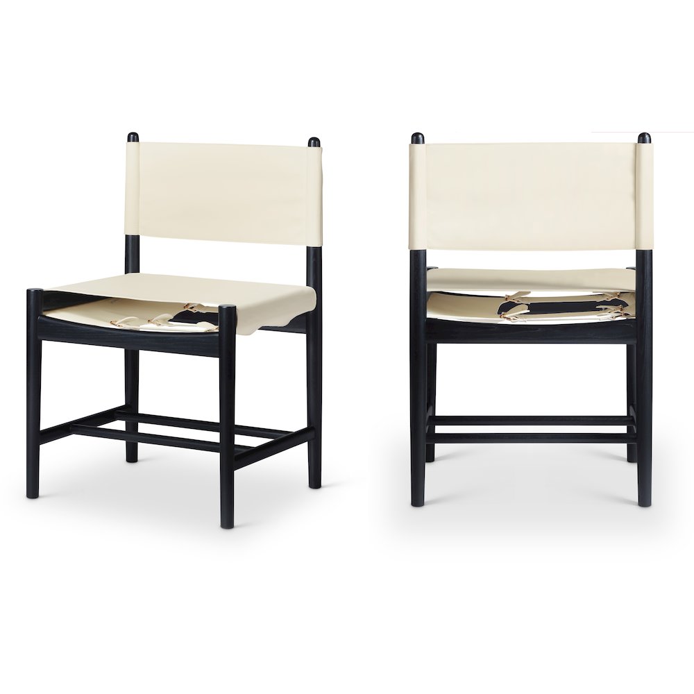 Rawlins Cream Vegan Leather Upholstered Dining Chair, Set of 2. Picture 1
