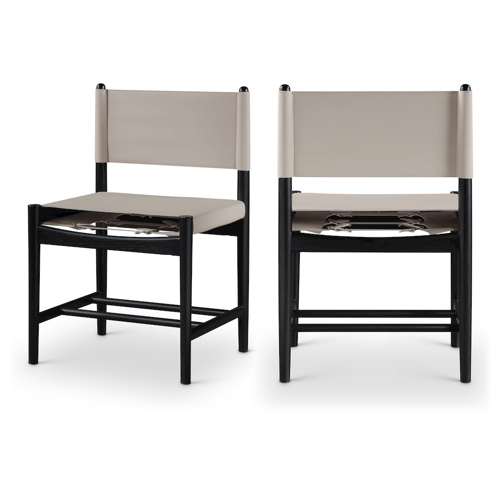 Rawlins Taupe Vegan Leather Upholstered Dining Chair, Set of 2. Picture 1