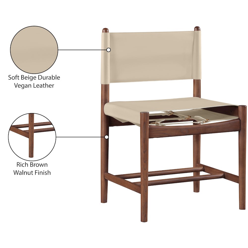 Rawlins Beige Vegan Leather Upholstered Dining Chair, Set of 2. Picture 11