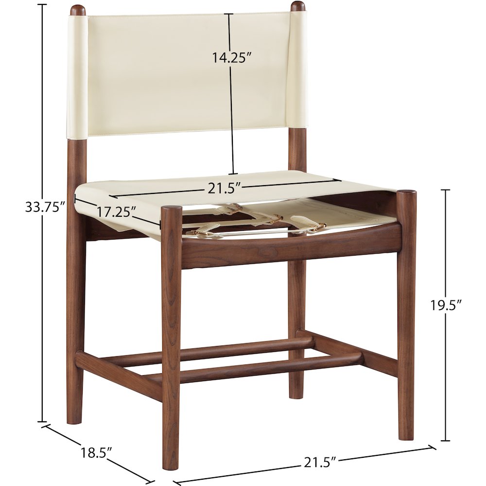 Rawlins Cream Vegan Leather Upholstered Dining Chair, Set of 2. Picture 10