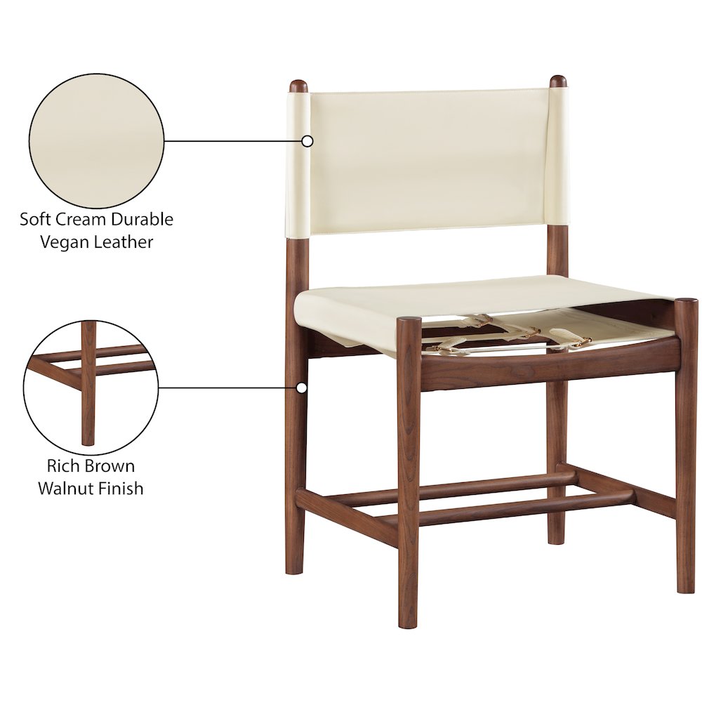 Rawlins Cream Vegan Leather Upholstered Dining Chair, Set of 2. Picture 11