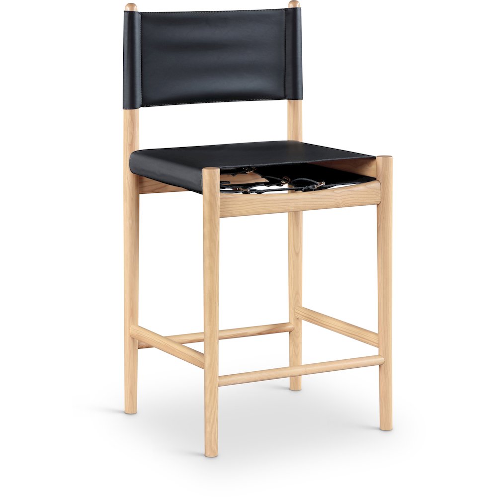 Rawlins Black Vegan Leather Upholstered Counter Stool. Picture 1