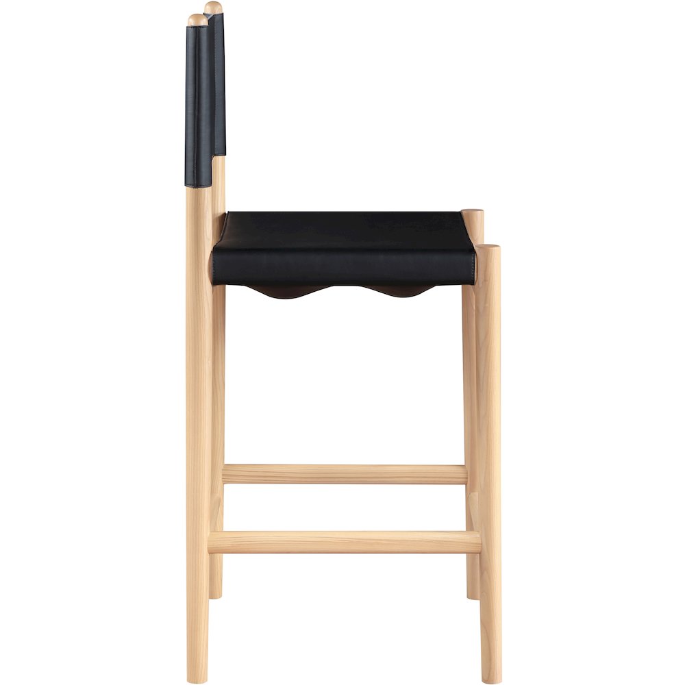 Rawlins Black Vegan Leather Upholstered Counter Stool. Picture 3