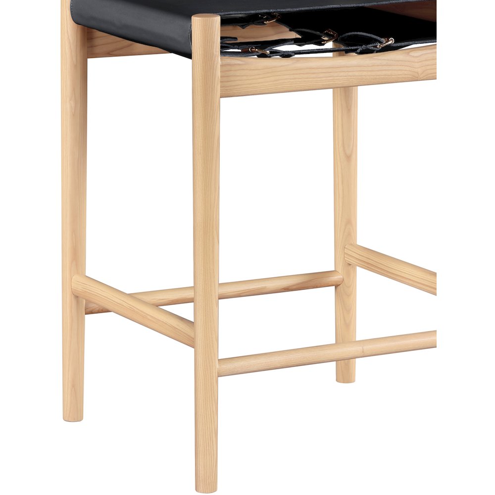 Rawlins Black Vegan Leather Upholstered Counter Stool. Picture 5