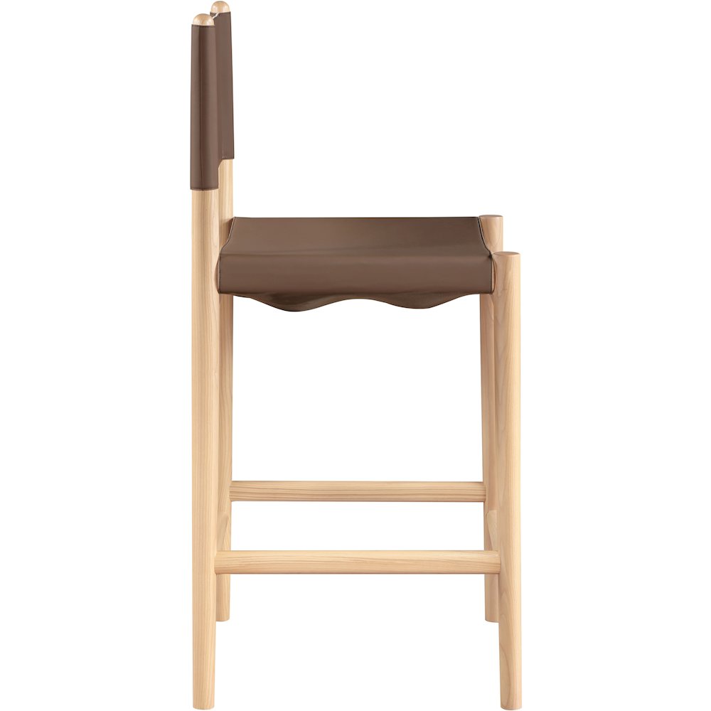 Rawlins Brown Vegan Leather Upholstered Counter Stool. Picture 3