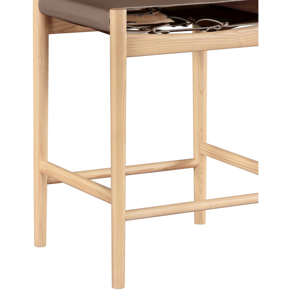 Rawlins Brown Vegan Leather Upholstered Counter Stool. Picture 5