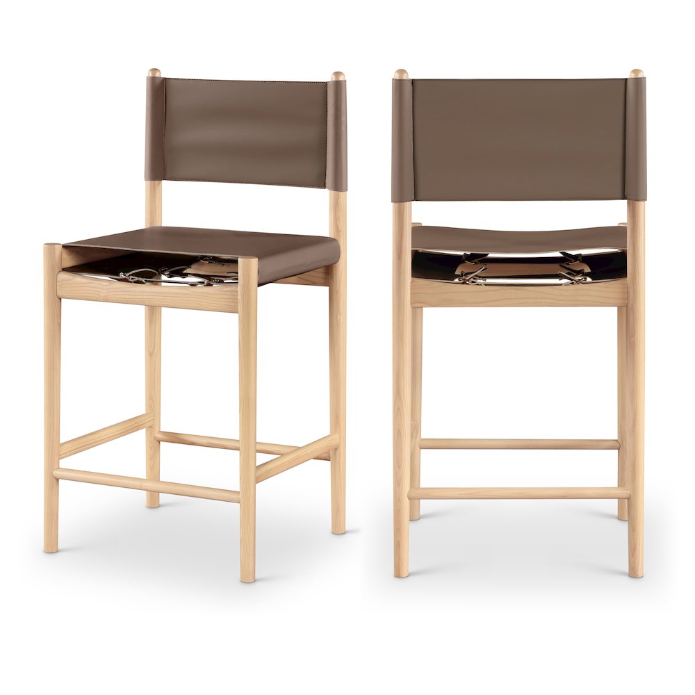 Rawlins Brown Vegan Leather Upholstered Counter Stool. Picture 10
