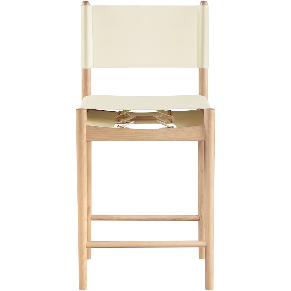 Rawlins Cream Vegan Leather Upholstered Counter Stool. Picture 8