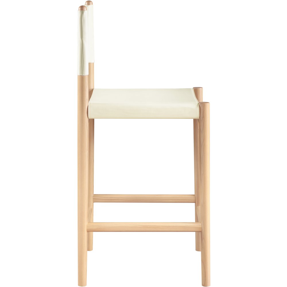 Rawlins Cream Vegan Leather Upholstered Counter Stool. Picture 3