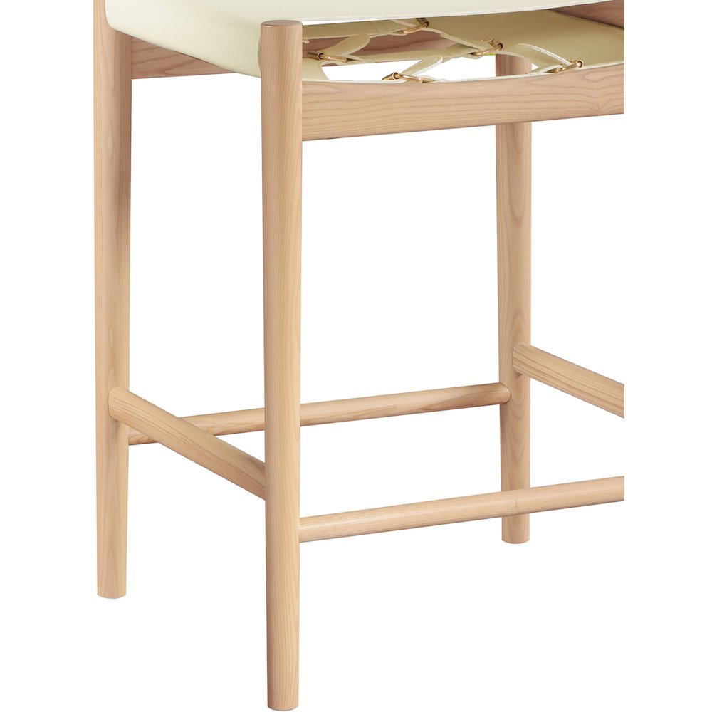 Rawlins Cream Vegan Leather Upholstered Counter Stool. Picture 5