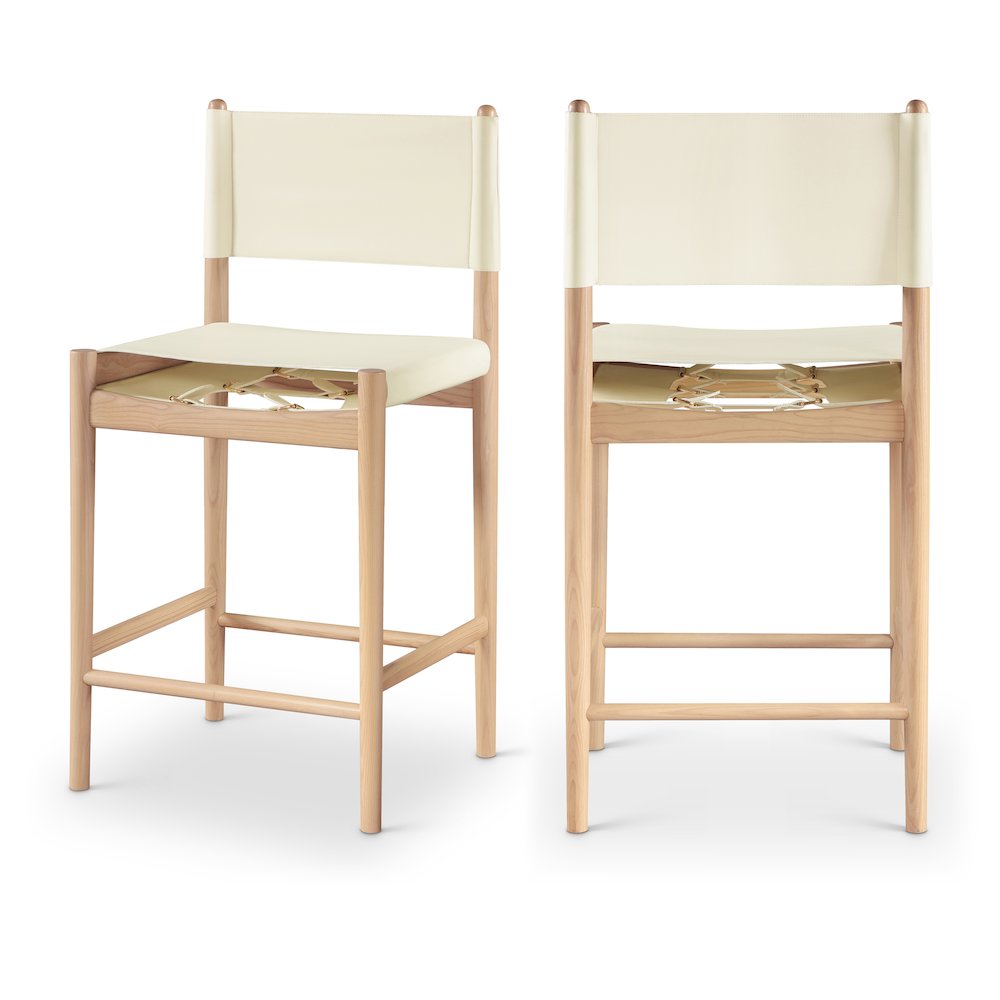 Rawlins Cream Vegan Leather Upholstered Counter Stool. Picture 10