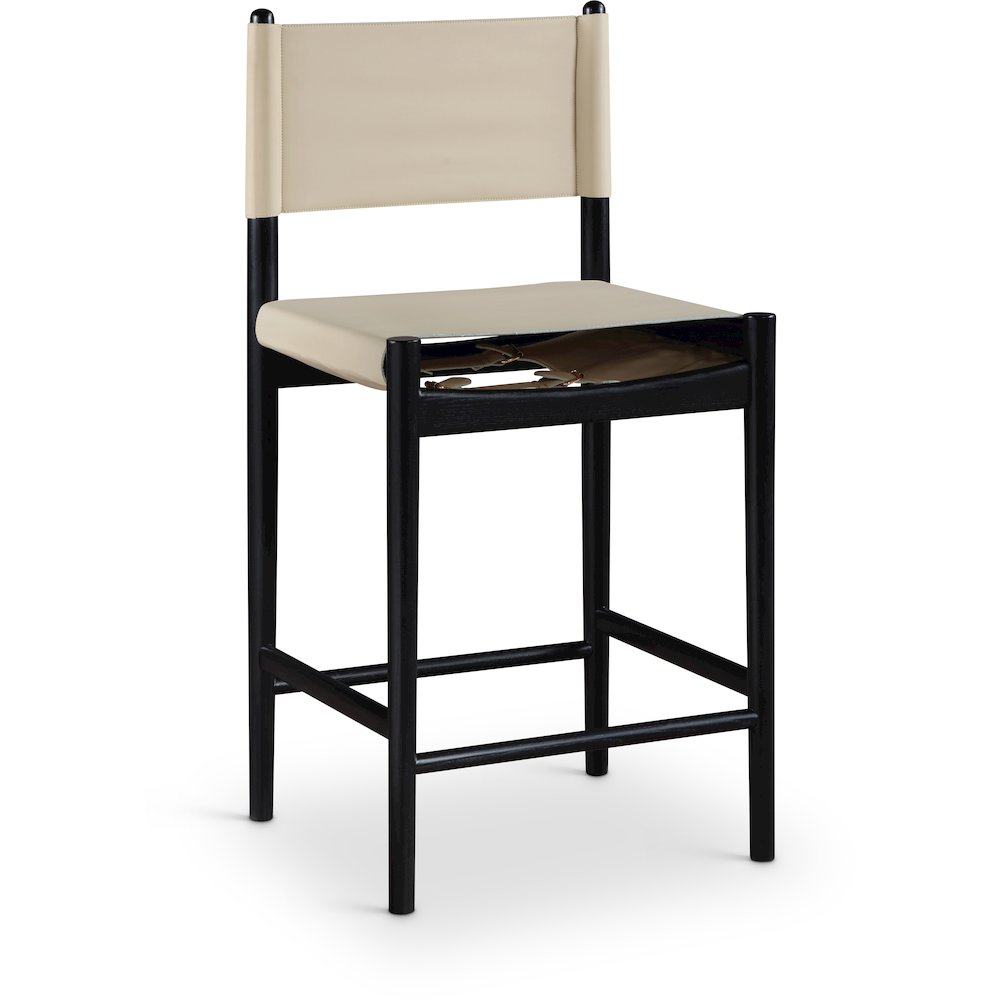 Rawlins Beige Vegan Leather Upholstered Counter Stool. Picture 1