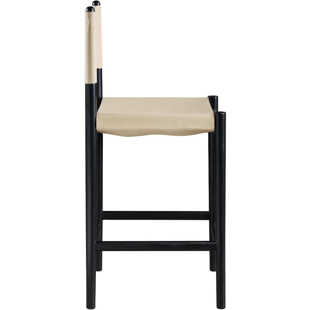Rawlins Beige Vegan Leather Upholstered Counter Stool. Picture 3