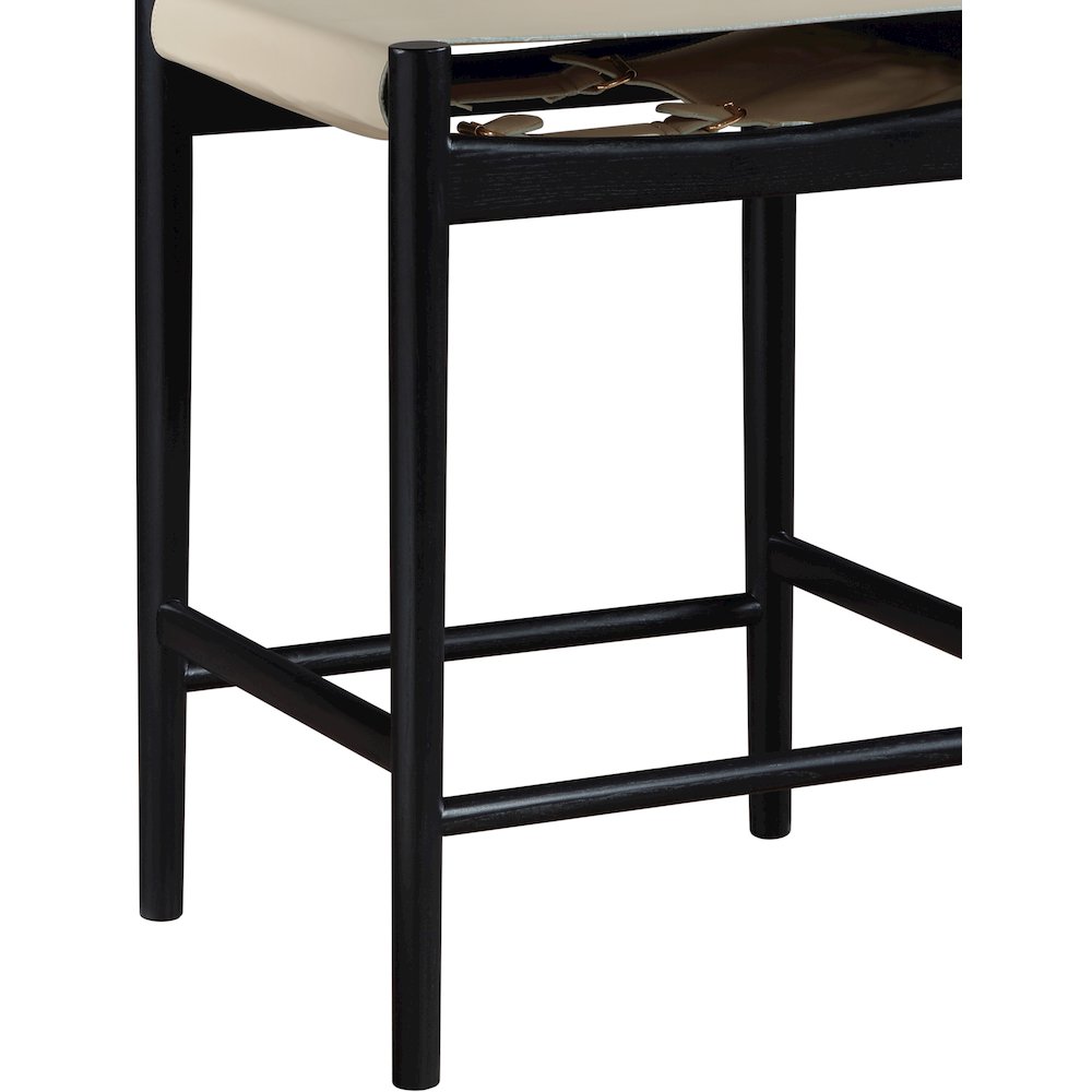 Rawlins Beige Vegan Leather Upholstered Counter Stool. Picture 5
