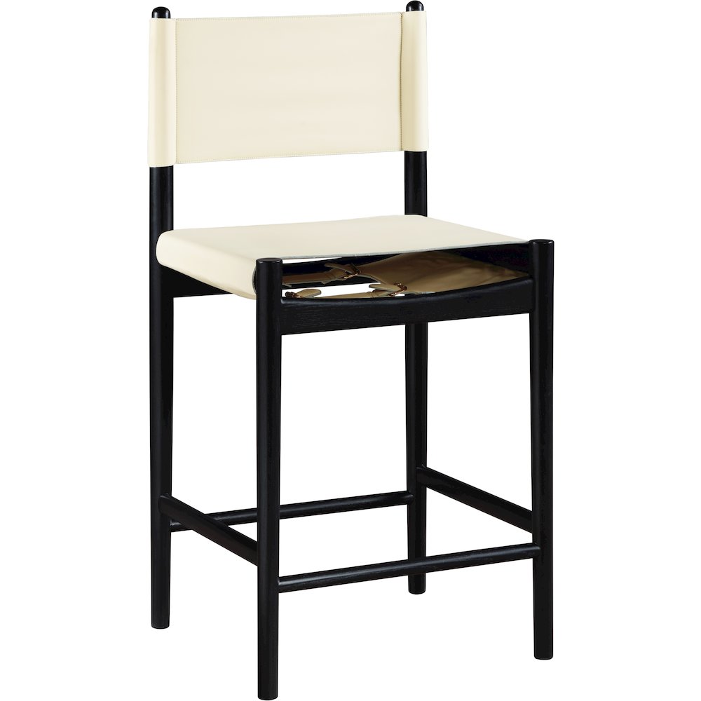 Rawlins Cream Vegan Leather Upholstered Counter Stool. Picture 2