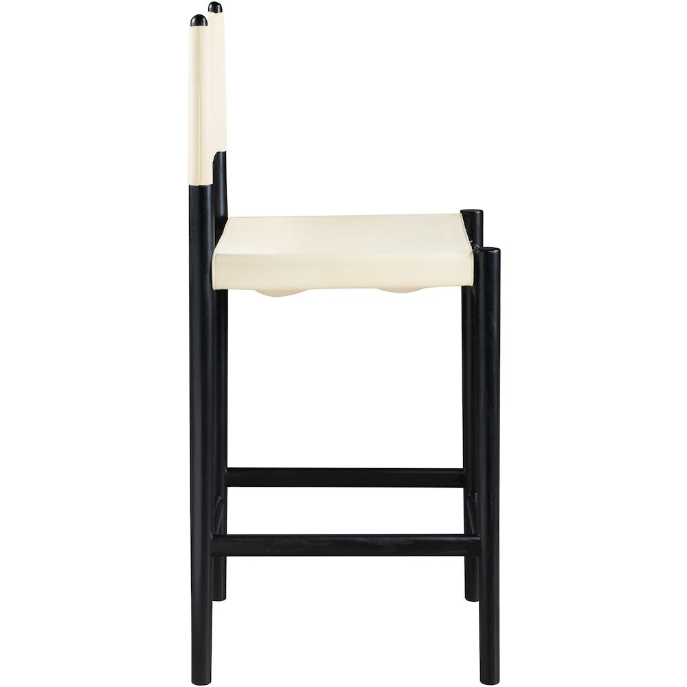 Rawlins Cream Vegan Leather Upholstered Counter Stool. Picture 3