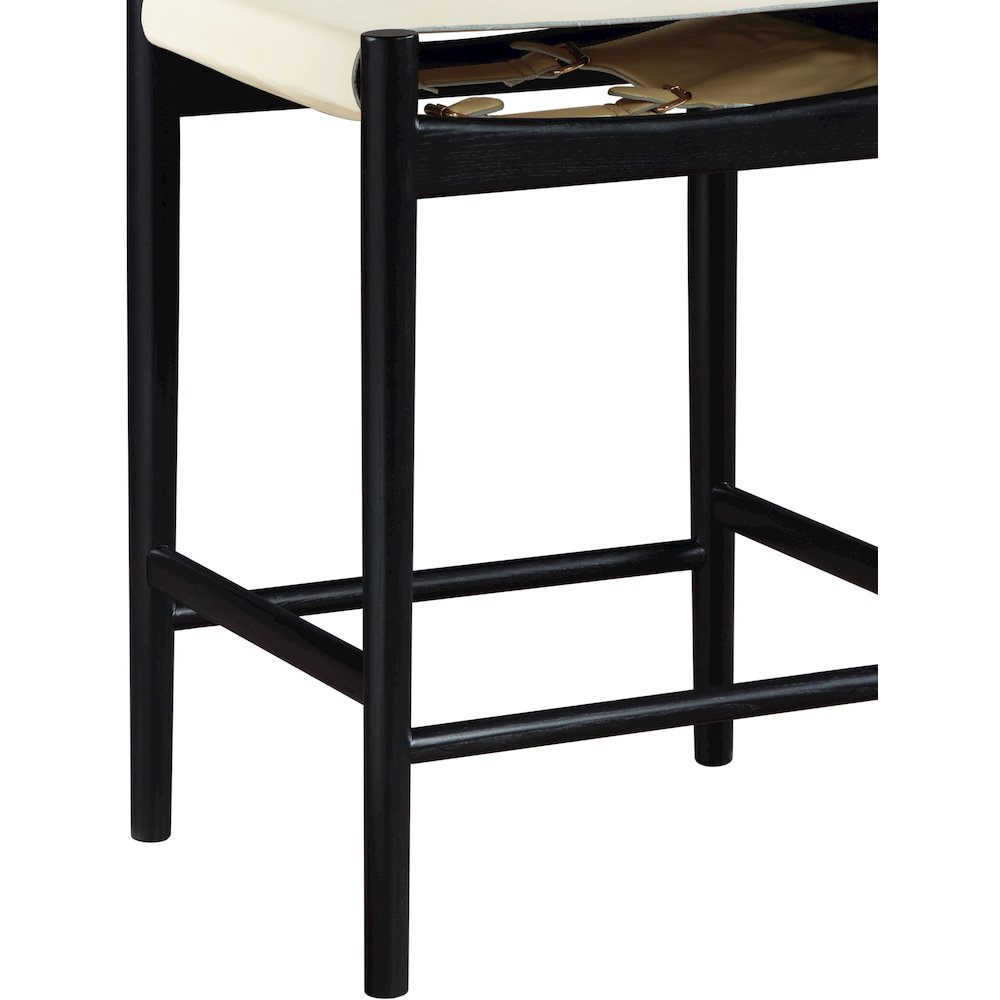 Rawlins Cream Vegan Leather Upholstered Counter Stool. Picture 5