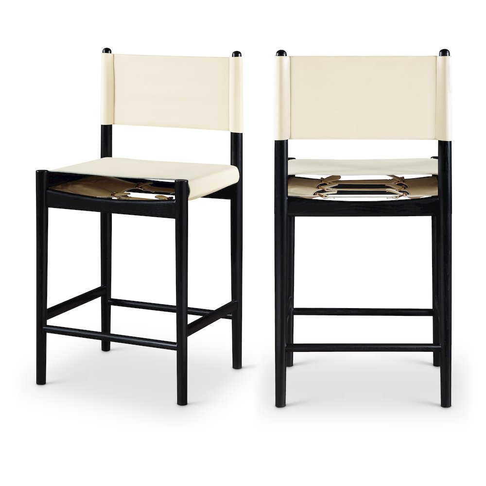 Rawlins Cream Vegan Leather Upholstered Counter Stool. Picture 10