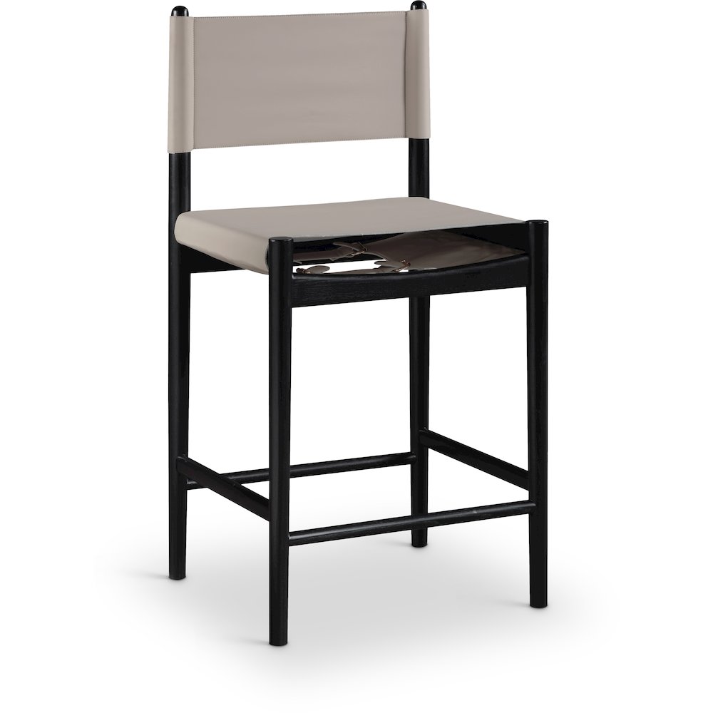 Rawlins Taupe Vegan Leather Upholstered Counter Stool. Picture 1
