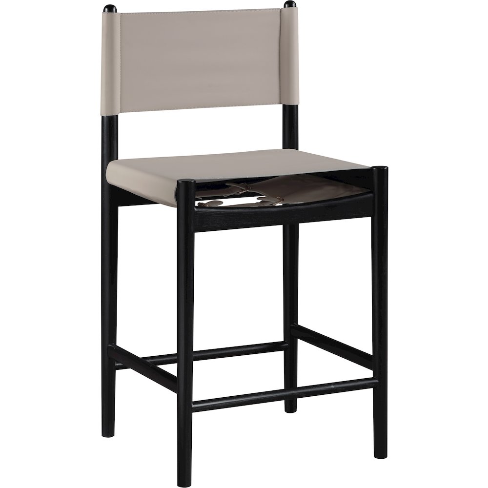 Rawlins Taupe Vegan Leather Upholstered Counter Stool. Picture 2