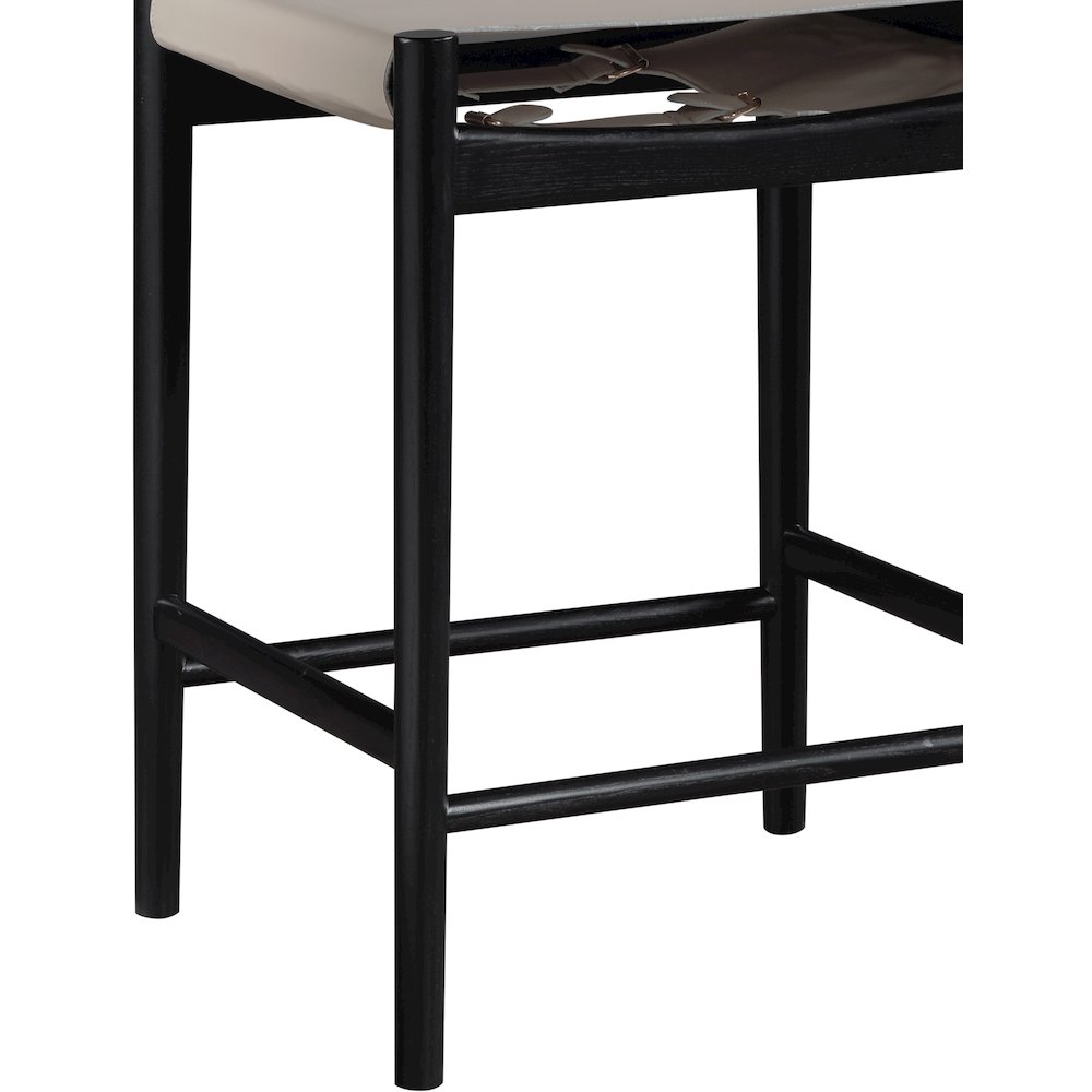 Rawlins Taupe Vegan Leather Upholstered Counter Stool. Picture 5