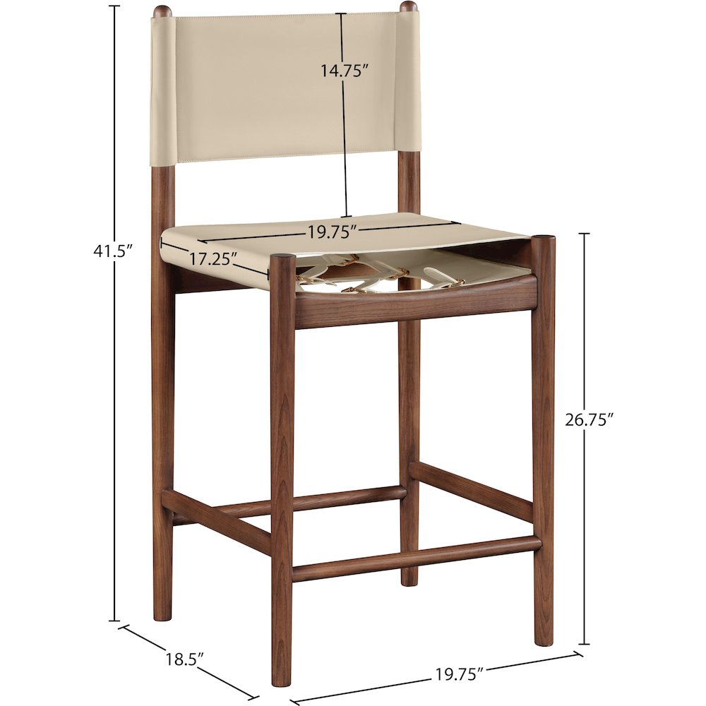 Rawlins Beige Vegan Leather Upholstered Counter Stool. Picture 6