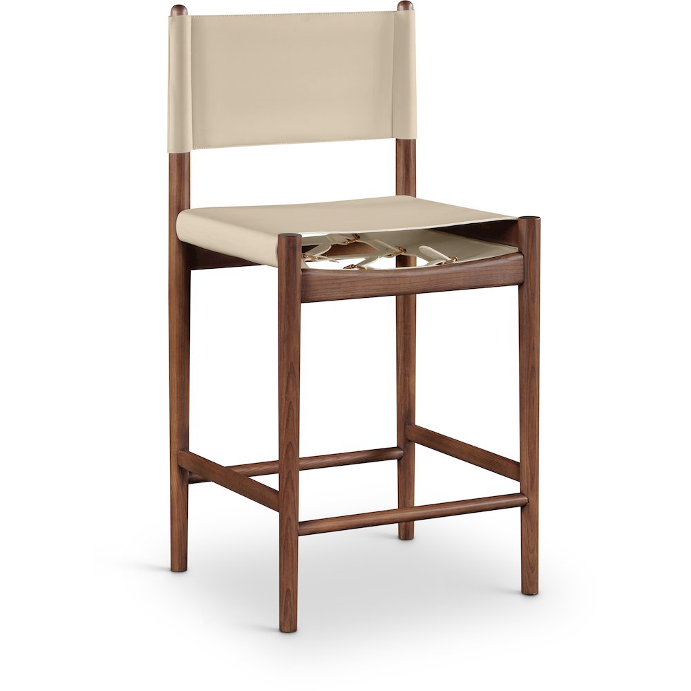 Rawlins Beige Vegan Leather Upholstered Counter Stool. Picture 1