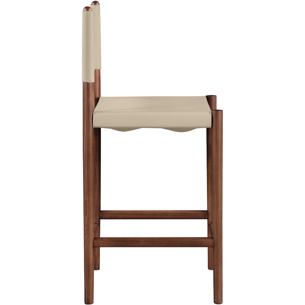 Rawlins Beige Vegan Leather Upholstered Counter Stool. Picture 3