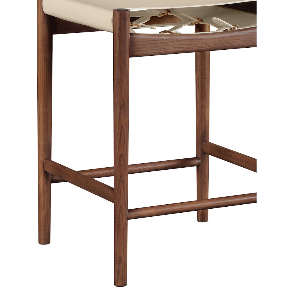 Rawlins Beige Vegan Leather Upholstered Counter Stool. Picture 5