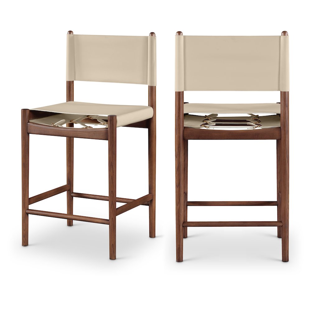Rawlins Beige Vegan Leather Upholstered Counter Stool. Picture 10